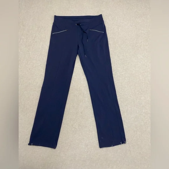 Athleta Pants Womens Size M Drawstring Waist Zip Pocket Joggers Blue - Picture 1 of 13